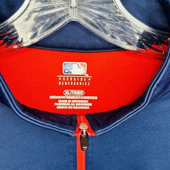 Atlanta Braves MLB 1/4 Zip Pullover Blue Red Sz XL Genuine Merchandise - Picture 5 of 8
